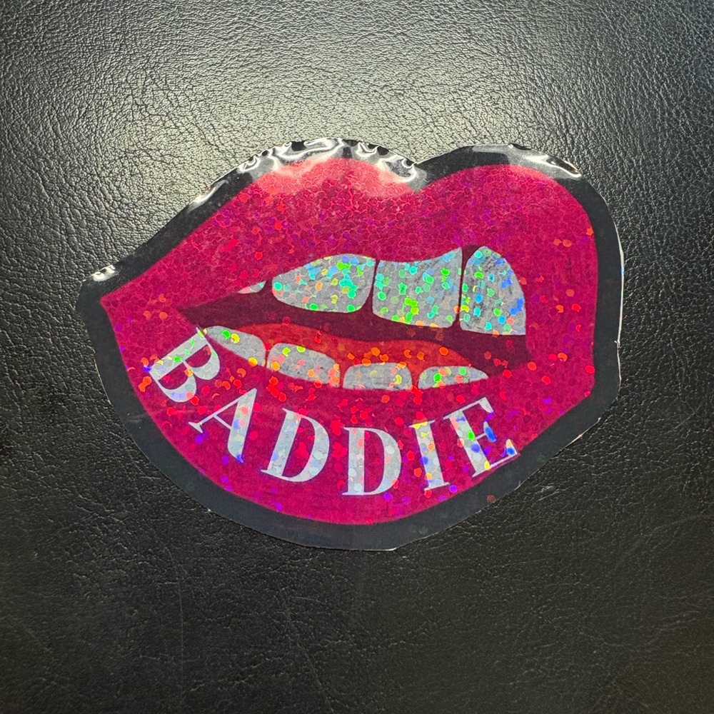 Holographic Baddie Lips Sticker